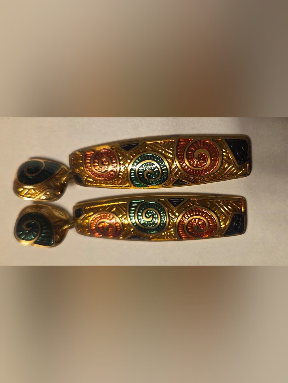 Vintage Edgar Berebi Nautilus Shell Earrings